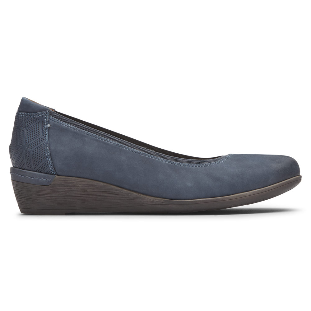 Rockport Pumps For Womens Blue - Cobb Hill Devyn Wedge - JK5096872